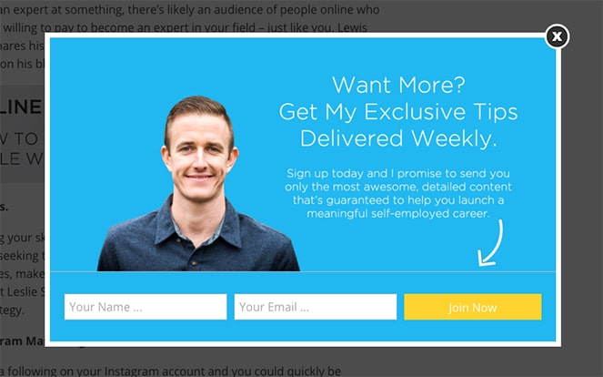 email-popup-example-min - Blog Tyrant simple type of popup to grow your email list
