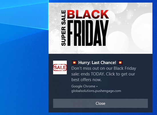 notification-with-large-image-and-emojis - Blog Tyrant web push notification pushengage