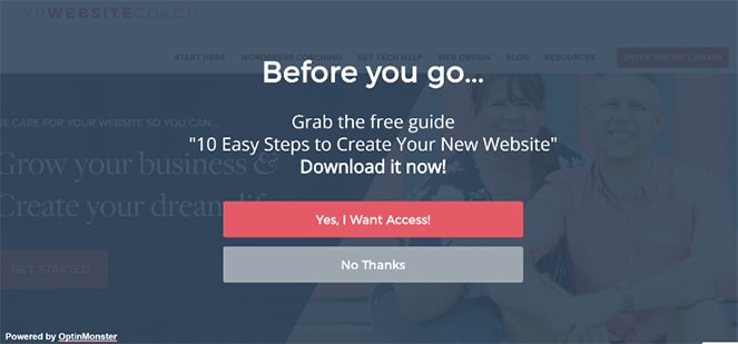 yes-no-website-popup - Blog Tyrant exit intent pop up