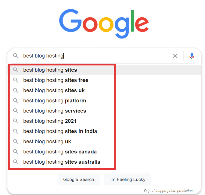 11 - Blog Tyrant google search suggestions