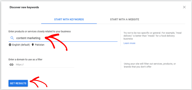 GKP discover keywords - Blog Tyrant discover new keywords results