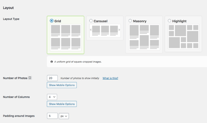 7.-layout-settings - Blog Tyrant There are 4 types of layouts:
Grid, Carousel, Masonry, and Highlight
