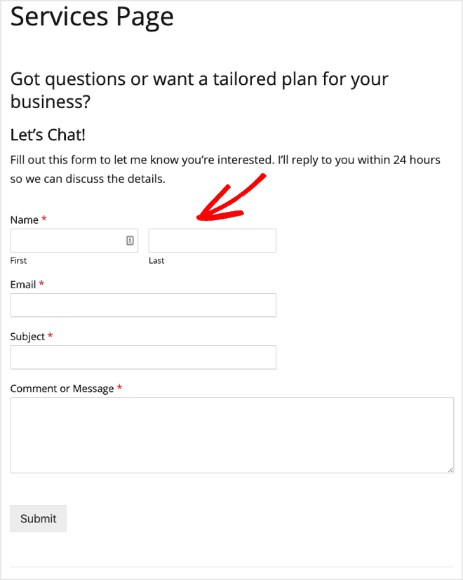 preview contact form on your services page - Blog Tyrant preview contact form on your services page