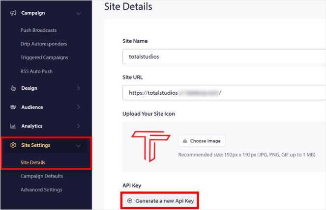 Enter site details and API key - Blog Tyrant Enter site details and API key