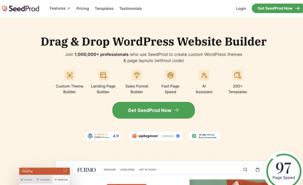 Get the SeedProd theme builder - Blog Tyrant SeedProd website builder for WordPress.
