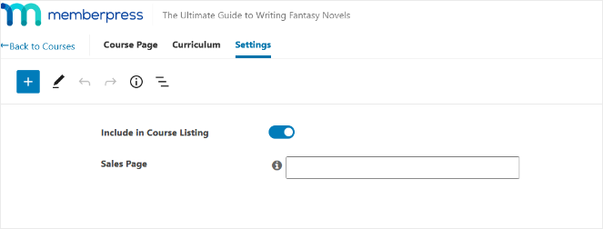 include-course-listing - Blog Tyrant course-listing-settings