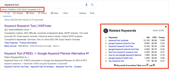Keywords-Everywhere-example - Blog Tyrant keywords everywhere related keywords