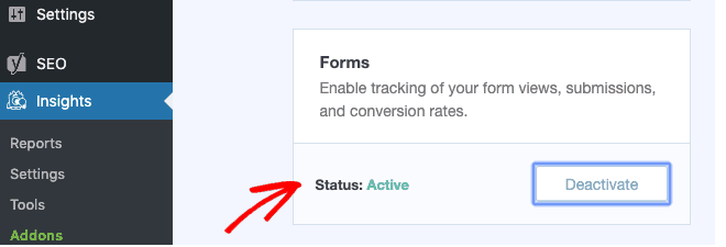Activate MonsterInsights Forms Addon - Blog Tyrant Activate MonsterInsights Forms Addon
