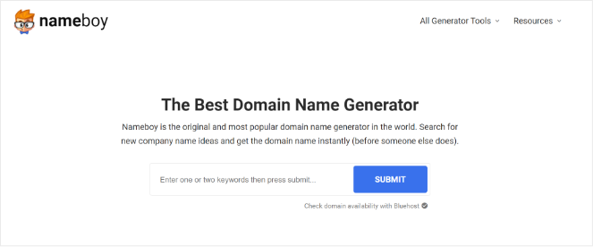 nameboy - Blog Tyrant use nameboy to come up with a domain name