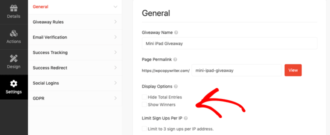 RafflePress General Settings - Blog Tyrant RafflePress General Settings