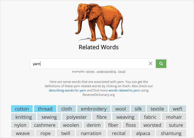 related words - Blog Tyrant related words associated with yarn
