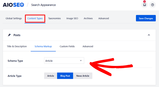 rsz_posts-schema-markup - Blog Tyrant select schema type and article type for posts