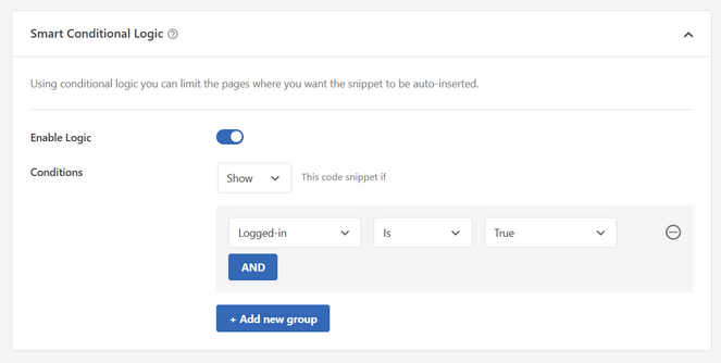 Smart conditional logic options in WPCode - Blog Tyrant Smart conditional logic options in WPCode