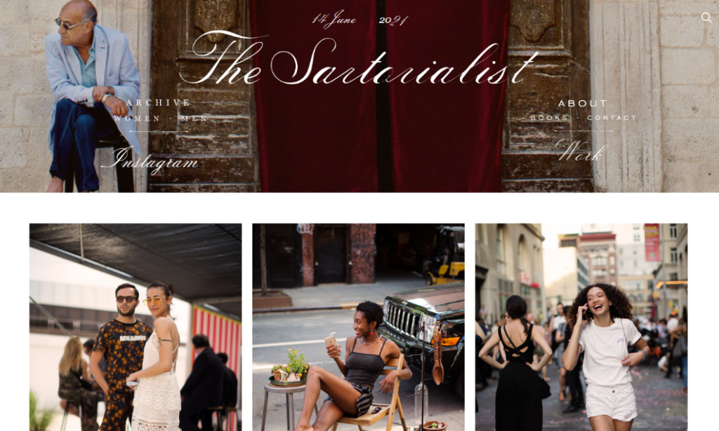 sartorialist - Blog Tyrant photography blog layout example