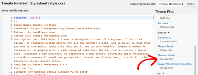 select theme header from the theme files - Blog Tyrant select theme header from the theme files