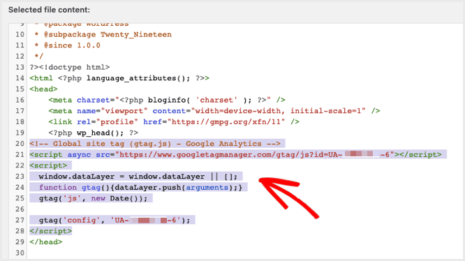 add the google analytics script code to the theme header - Blog Tyrant add the google analytics script code to the theme header