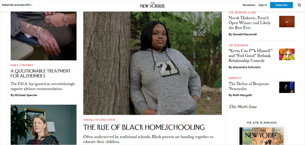 thenewyorker - Blog Tyrant layout of a news blog