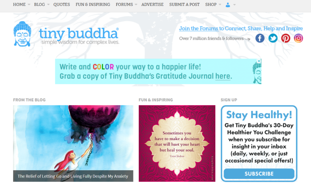 tiny-buddha - Blog Tyrant tiny buddha blog layout and design