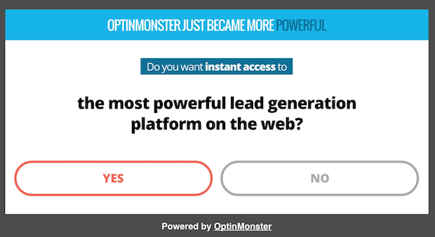 yes-no-type-of-popup - Blog Tyrant simple email pop up example with yes/no buttons